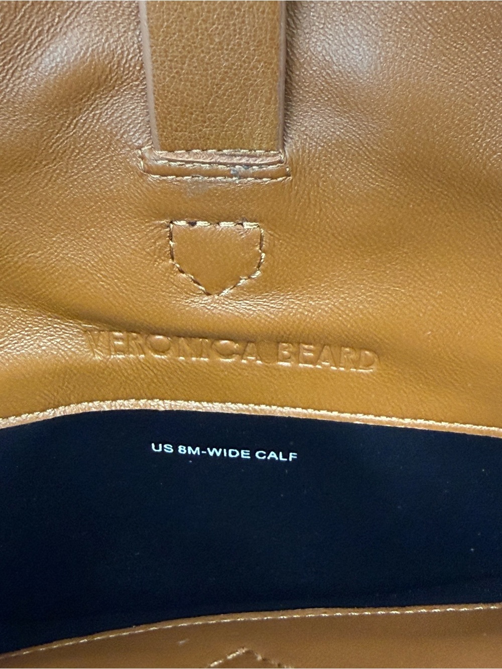 New Veronica Beard Dwyer Boot Caramel Brown Wide Calf Sz 8 - Picture 16 of 16